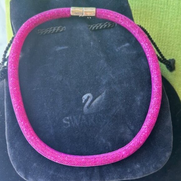 Swarovski Stardust Pink Fuchsia Double Wrap Bracelet/Choker - Picture 7 of 11
